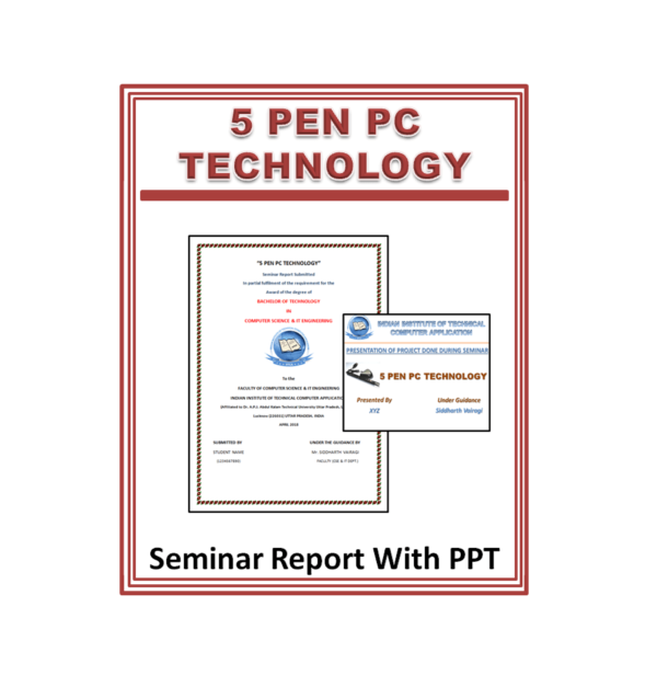 5 Pen PC Technology Seminar Report and PPT