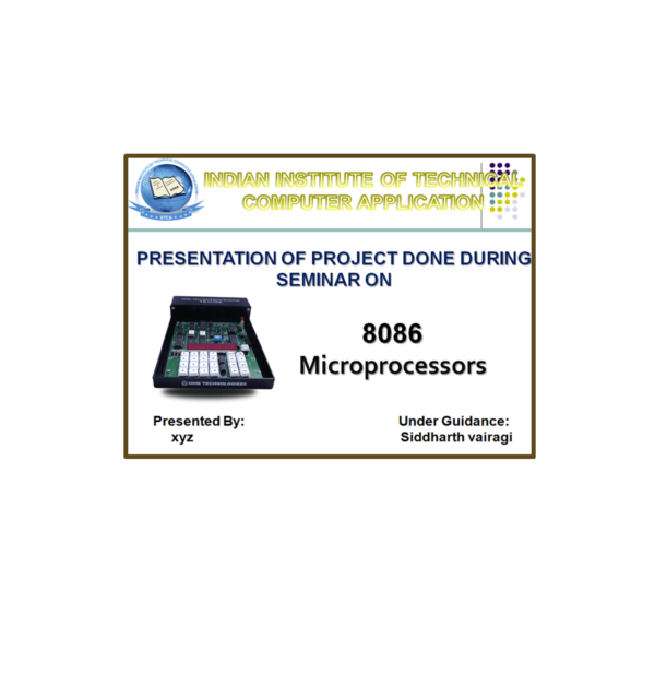 8086 Microprocessor PPT