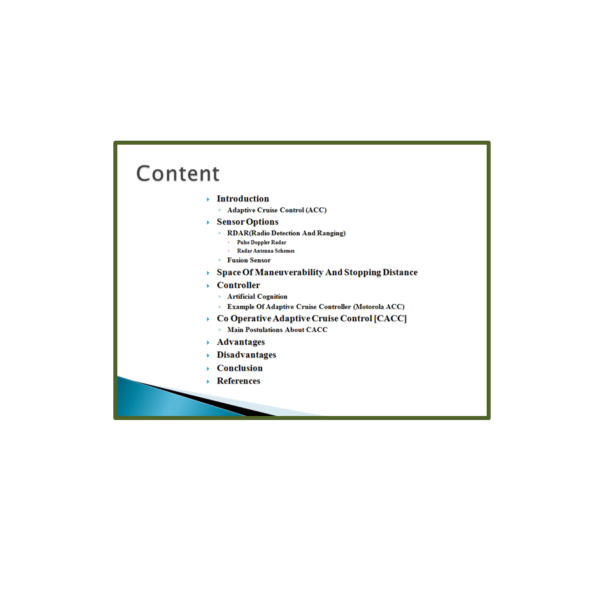 ADAPTIVE CRUISE CONTROL Content PPT