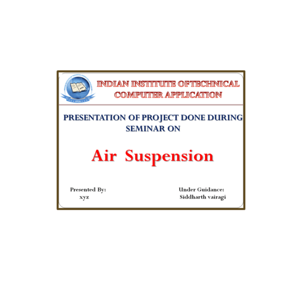 Air Suspension PPT
