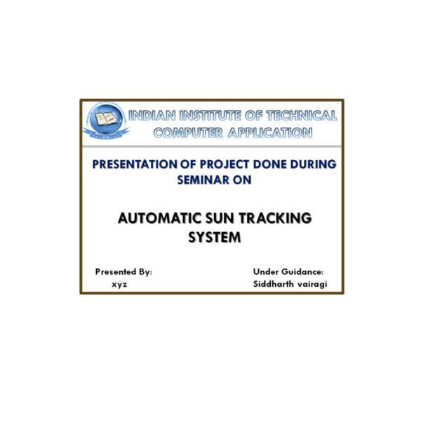 Automatic Sun Tracking System (ASTS) PPT