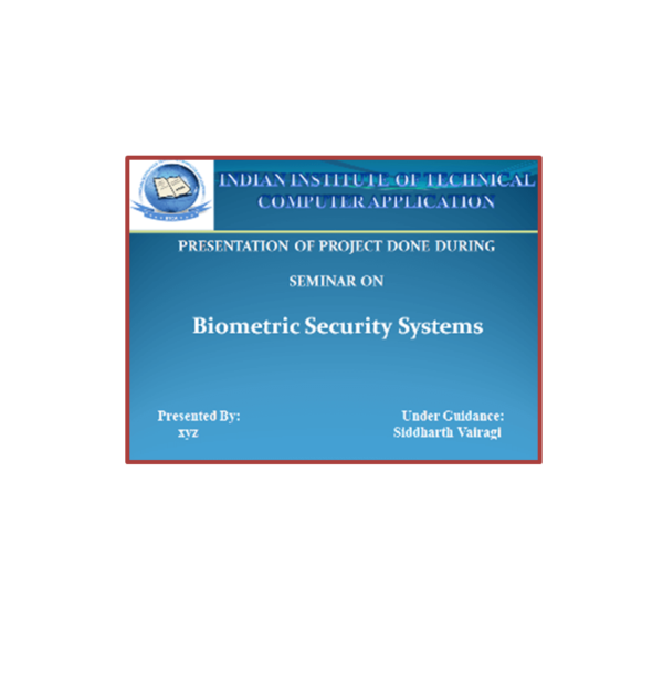 BIOMETRIC SECURITY SYSTEMS PPT