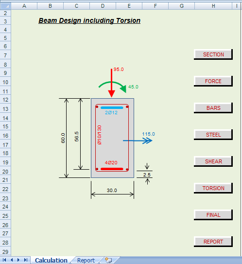 Beam Design including Torsion excel sheet 1