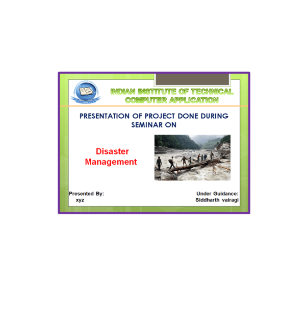 Civil Disaster Management PPT
