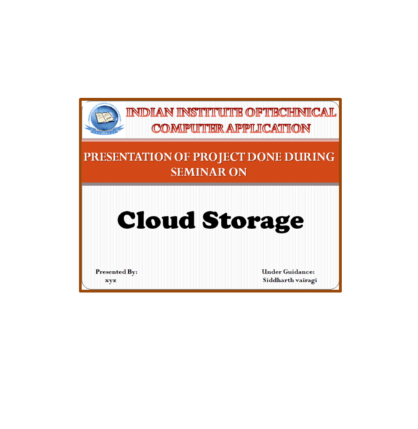 Cloud Storage PPT