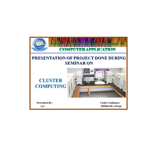 Cluster Computing PPT
