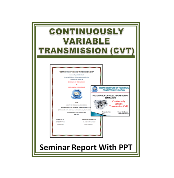 Continuously Variable Transmission (CVT) Seminar Report with PPT