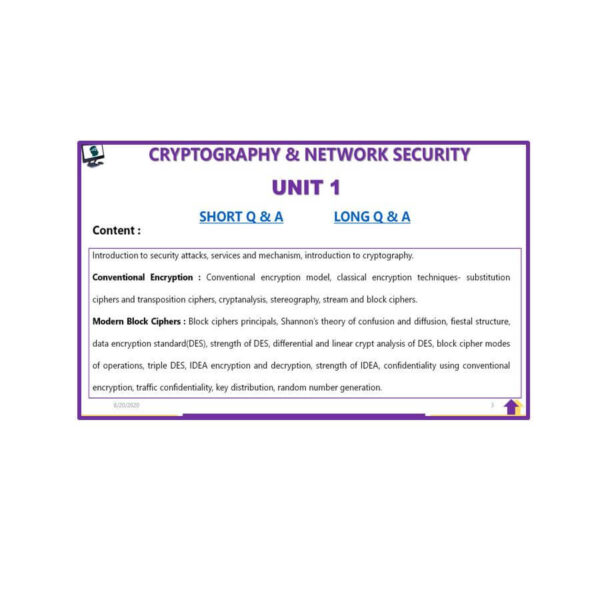 Cryptography & Network Security AKTU Note Unit 1