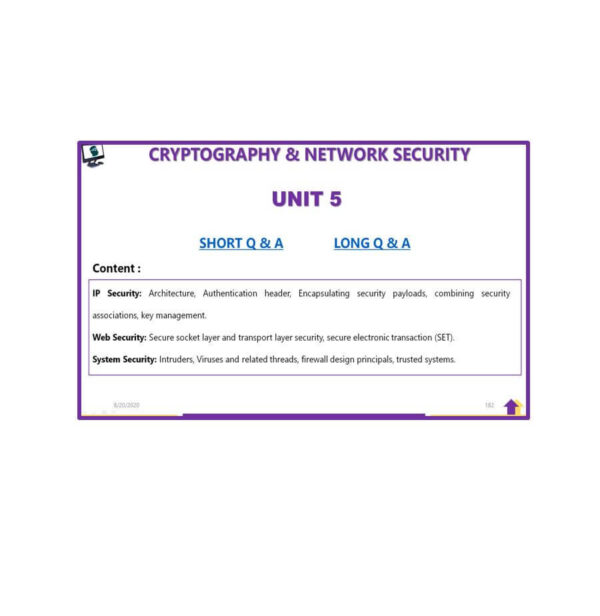 Cryptography & Network Security AKTU Note Unit 5