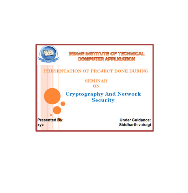 Cryptography and Network Security PPT
