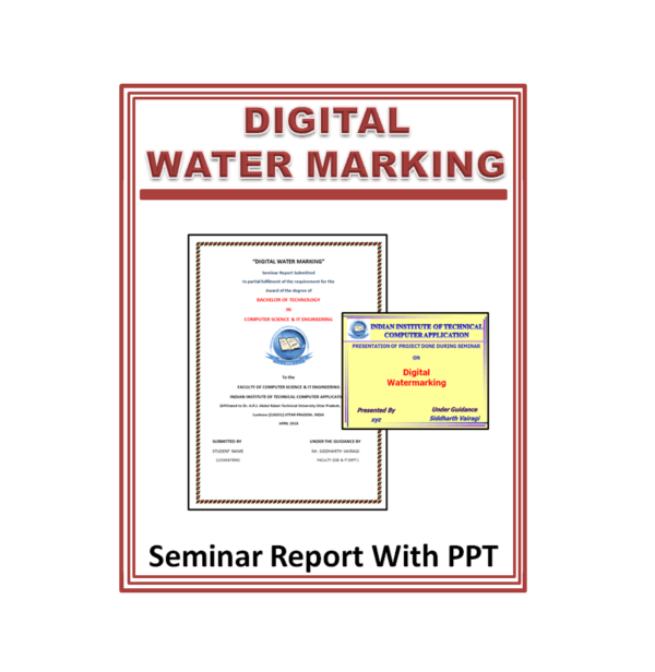 Digital Water Marking Seminar Report and PPT