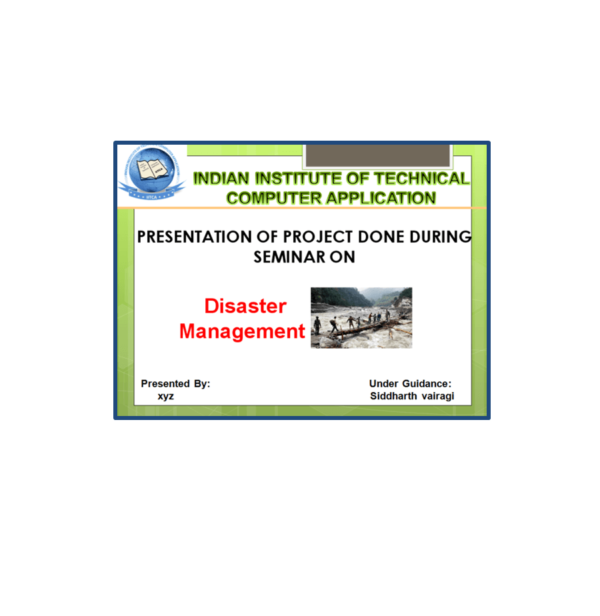 Disaster Management PPT