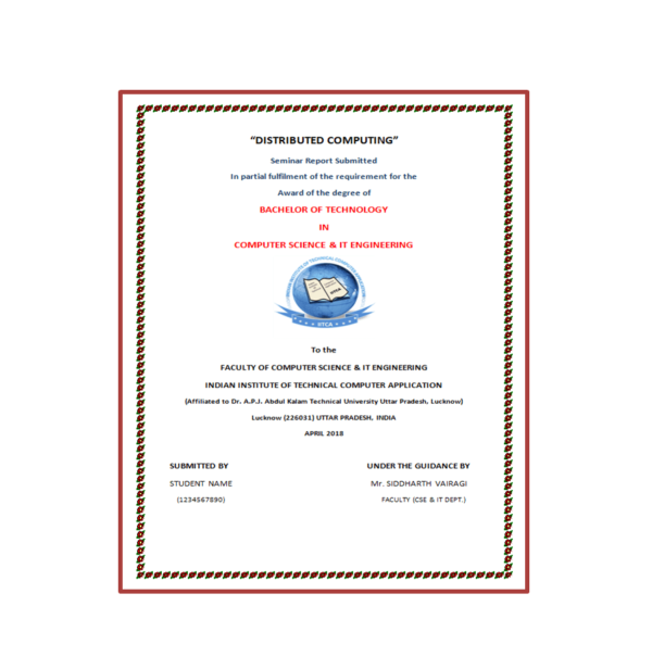 Distributed Computing Seminar Report