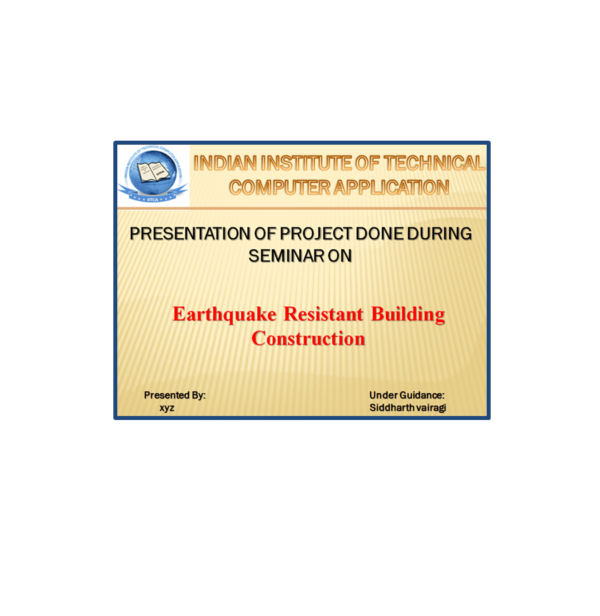 Earthquake Resistant Building Construction PPT