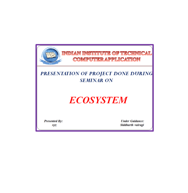 Ecosystem PPT