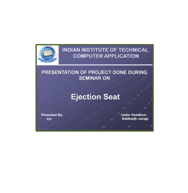 Ejection Seat PPT