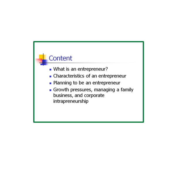 Entrepreneurship Content PPT | Digital Education : Martcost.com