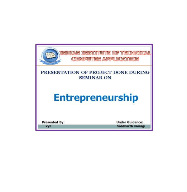 Entrepreneurship PPT