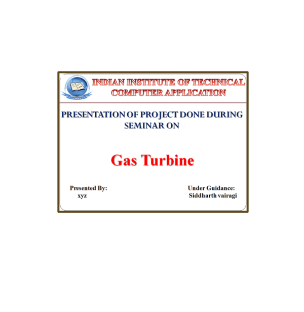 Gas Turbines PPT