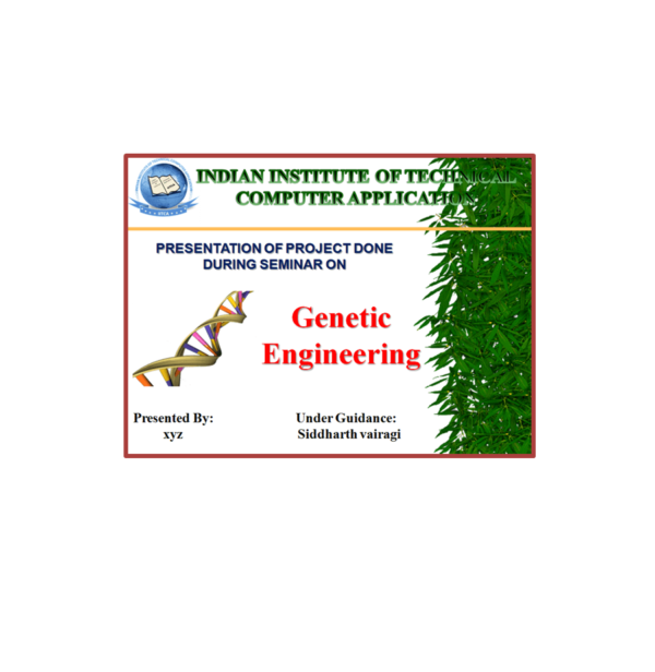 Genetic Engineering PPT