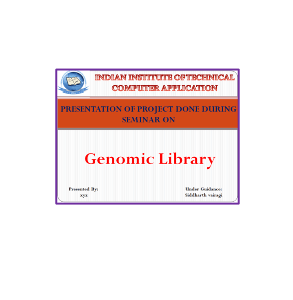 Genomic Library PPT