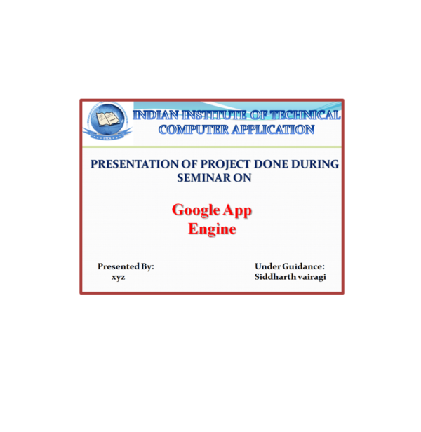 Google App Engine PPT