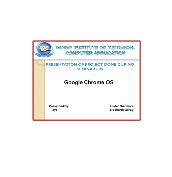 Google Chrome OS PPT