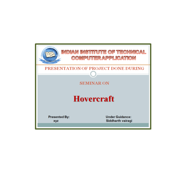 Hovercraft PPT