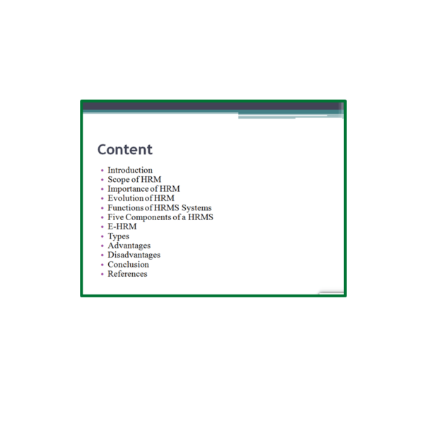 Human Resource Management (HRM) Content PPT