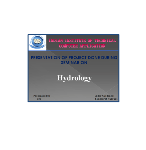 Hydrology PPT