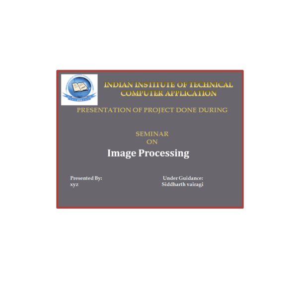 Image Processing PPT