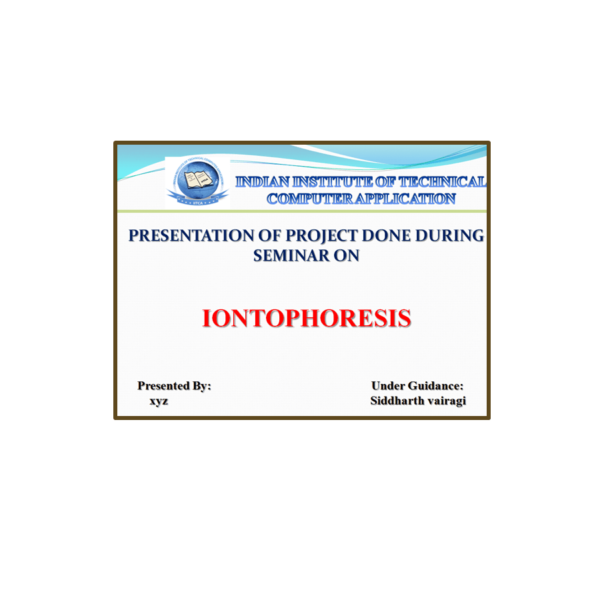 Iontophoresis PPT