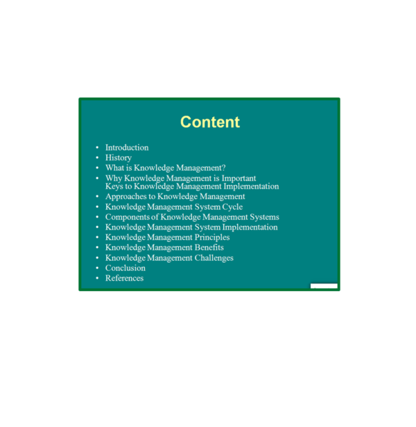 Knowledge Management Content PPT