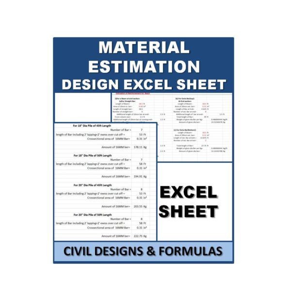 Material Estimation Design Excel Sheet