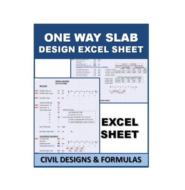 ONE WAY SLAB Design Excel Sheet
