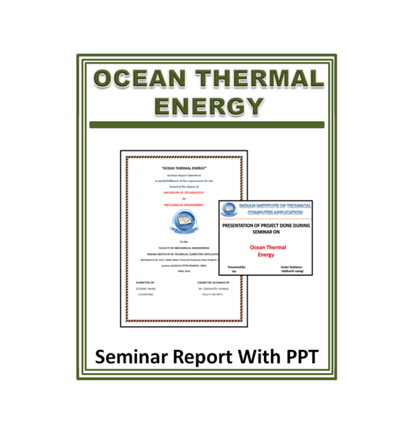 Ocean Thermal Energy Seminar Report with PPT