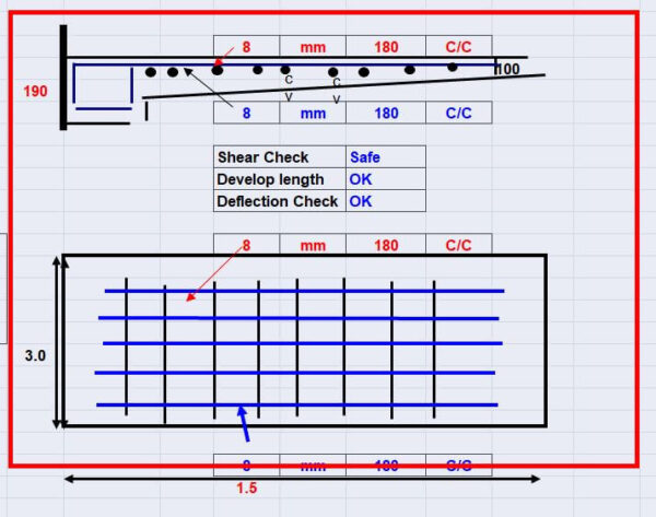 One Way Cantilever Slab Design Excel Sheet 2