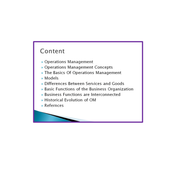 Operations Management Content PPT
