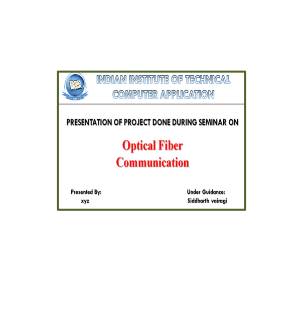 Optical Fiber Communication PPT