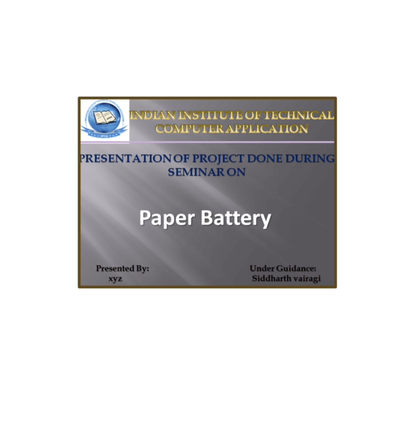 Paper Battery PPT