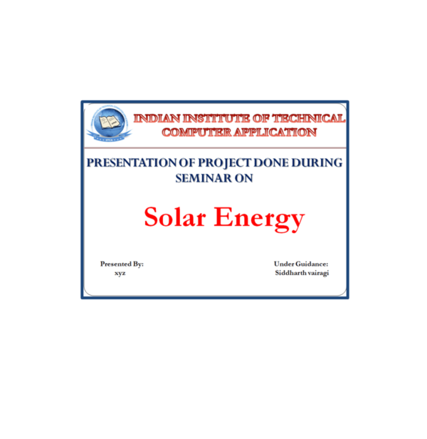 Solar Energy PPT
