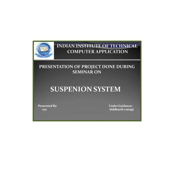 Suspenion System PPT