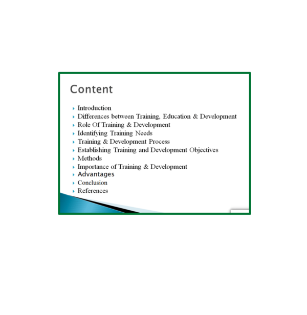 Training and Development Content PPT