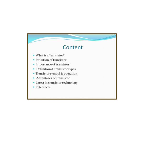 Transistor content PPT