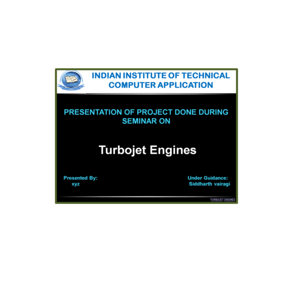 Turbojet Engines PPT