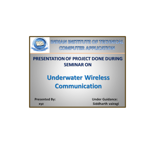 UNDERWATER WIRELESS COMMUNICATION PPT