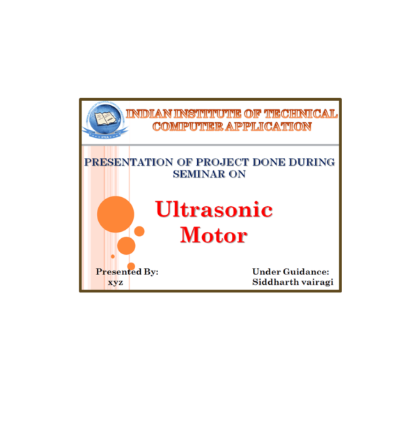 Ultrasonic Motor PPT