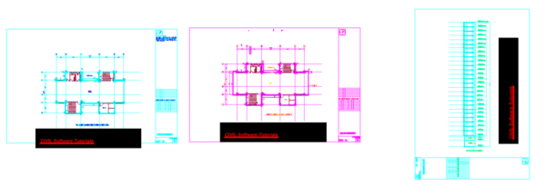 G+26 Floor Building Cad Drawing & Paper Color With Etabs Code