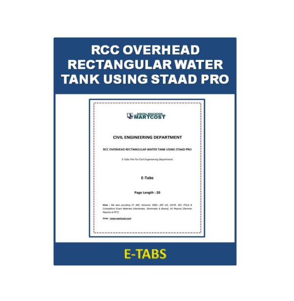 RCC OVERHEAD RECTANGULAR WATER TANK USING STAAD PRO