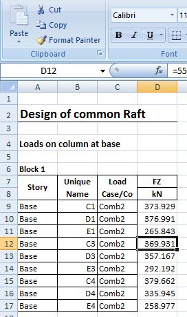 Raft MAT Faundation Design Excel Sheet 1